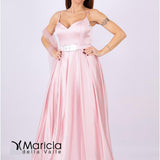 ampio scollo cuore cintura RG3502 ROSA GIGLI CERIMONIA 
