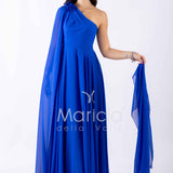 abito lungo fiore chiffon FI7401 ROYAL MARICLA ELEGANCE 