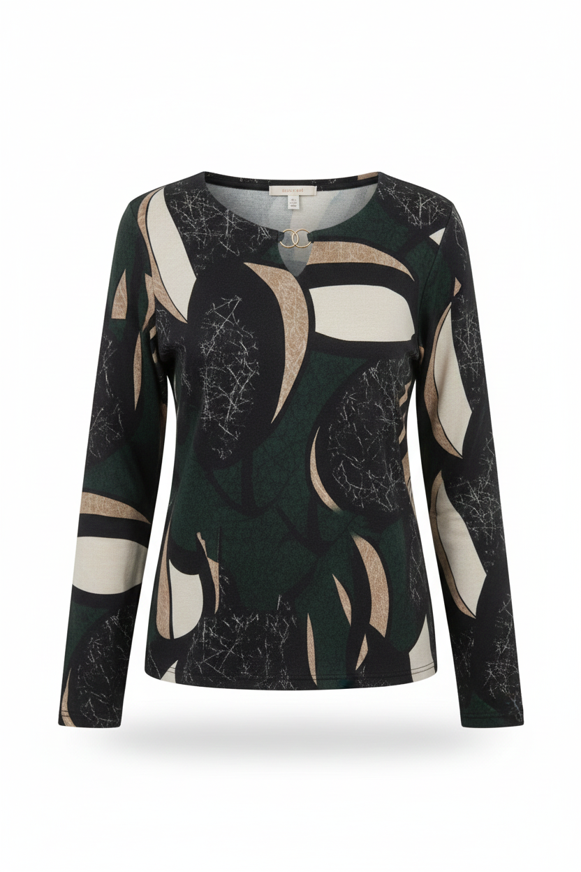 Maglia casacca Fantasia Astratta DB10740 VERDE MARICLA 