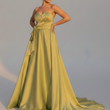 abito lungo con fiocco ANT5092MS MELA ANTILLE ELEGANCE 