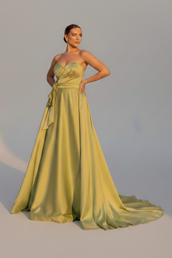 abito lungo con fiocco ANT5092MS MELA ANTILLE ELEGANCE 