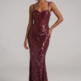 Abito a sirena in paillettes FI11093 AMARONE MARICLA ELEGANCE 