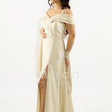 abito lungo scollo omerale SH854AL CHAMPAGNE SHARON 
