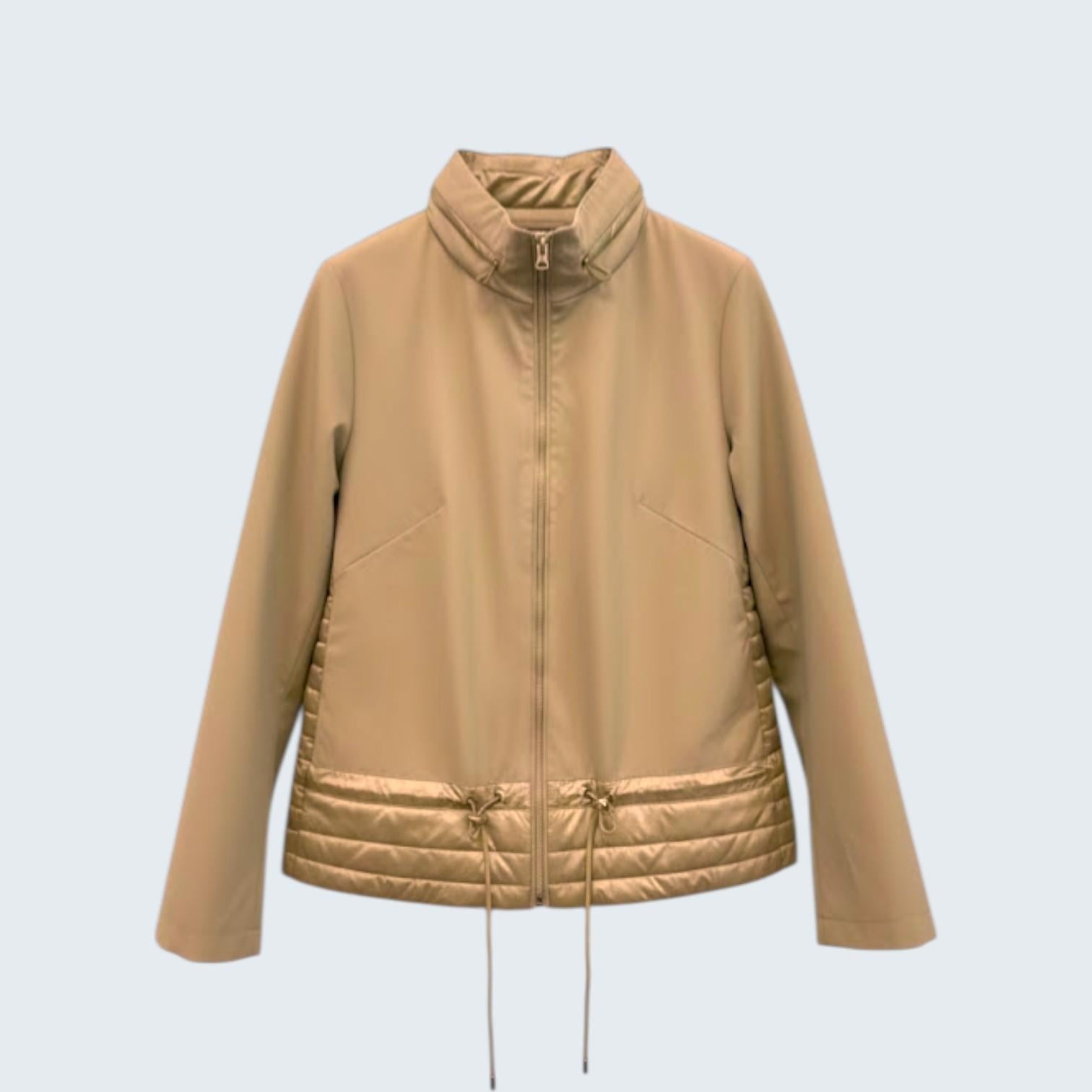 Giubbino spalmato e trapuntato con cappuccio EC2466 BEIGE MARICLA 