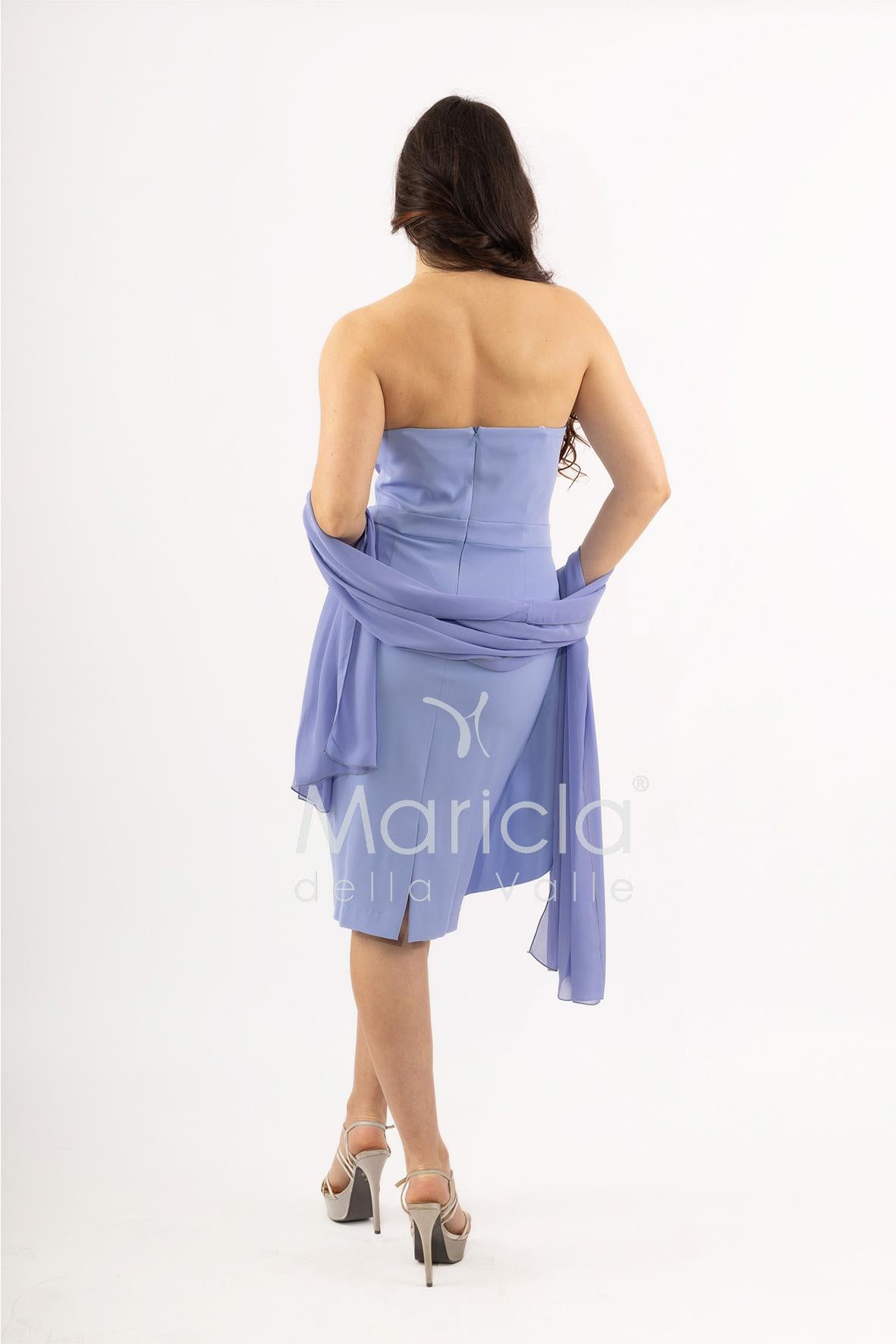 abito midi con rouche SH605AC LILLA SHARON 