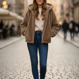 Giaccone in Pelliccia Ecologica oversize AZ6850 BEIGE MARICLA 