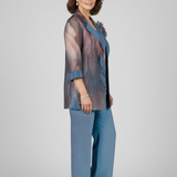 completo 3 pezzi giacca fantasia NC7141 INDACO MARICLA ELEGANCE 