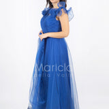 abito lungo arriccio manica JC28790 ROYAL MARICLA ELEGANCE 