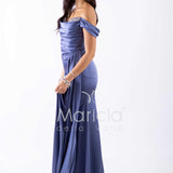 abito lungo con strass ALC04 INDACO MARICLA ELEGANCE 