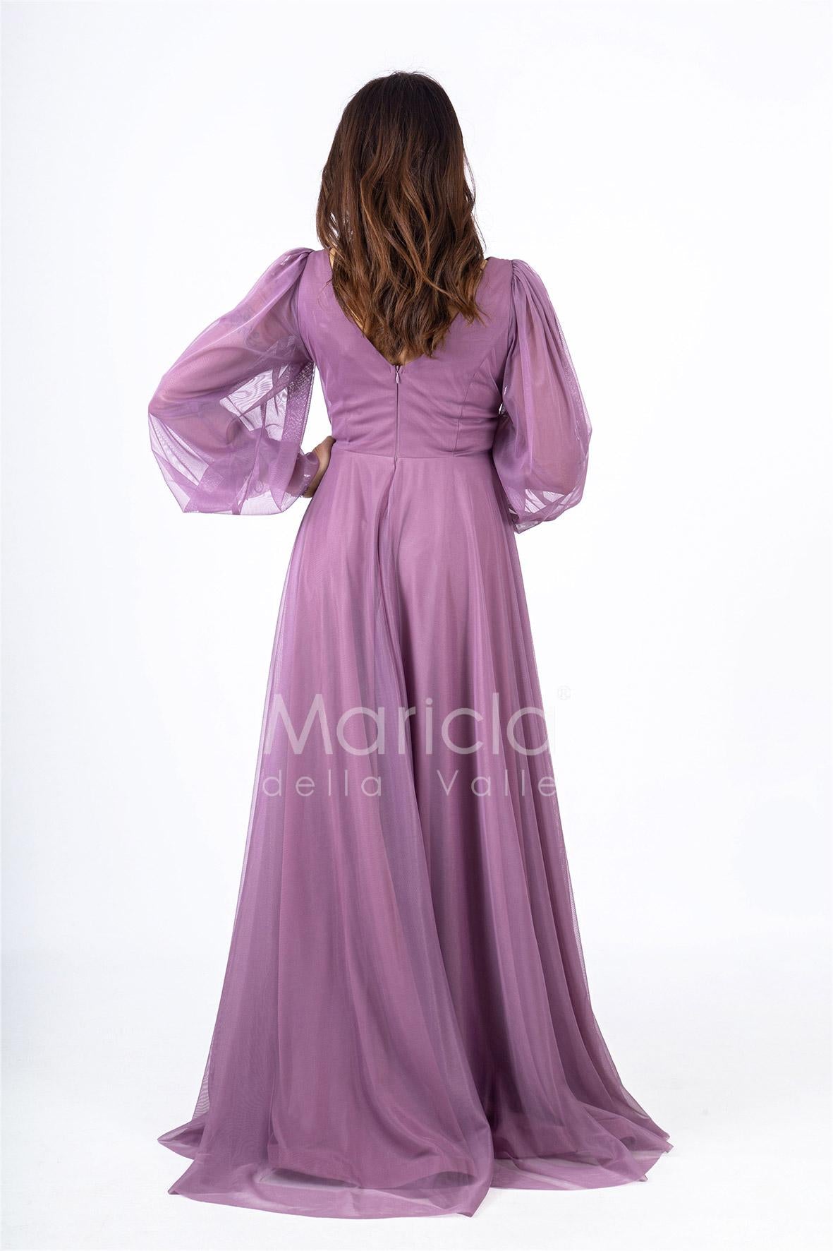 abito organza manica lunga JC34882 UVA MARICLA ELEGANCE 