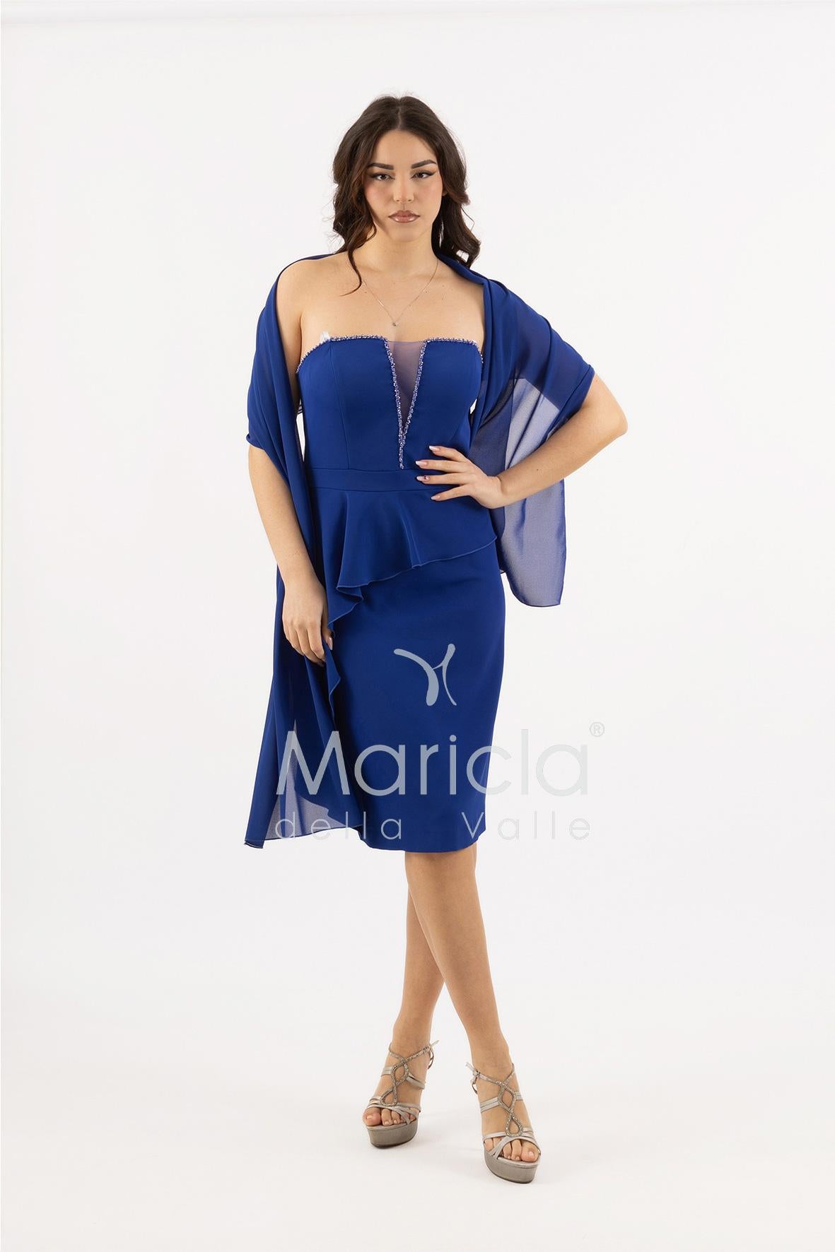 abito midi con rouche SH605AC ROYAL SHARON 