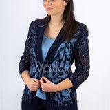 Completo 3 pezzi Ricamato PF414 BLU PAOLA FORTI 