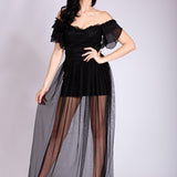 Gonnellone con pantaloncino e corpetto CRI33778 NERO MARICLA ELEGANCE 