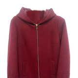 cappotto diagonale cappuccio fantasia DB10709 AMARONE MARICLA 