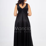 abito spalla larga glitter FI7117 NERO MARICLA ELEGANCE 