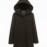 cappotto diagonale con  cappuccio DB10647 MORO MARICLA 