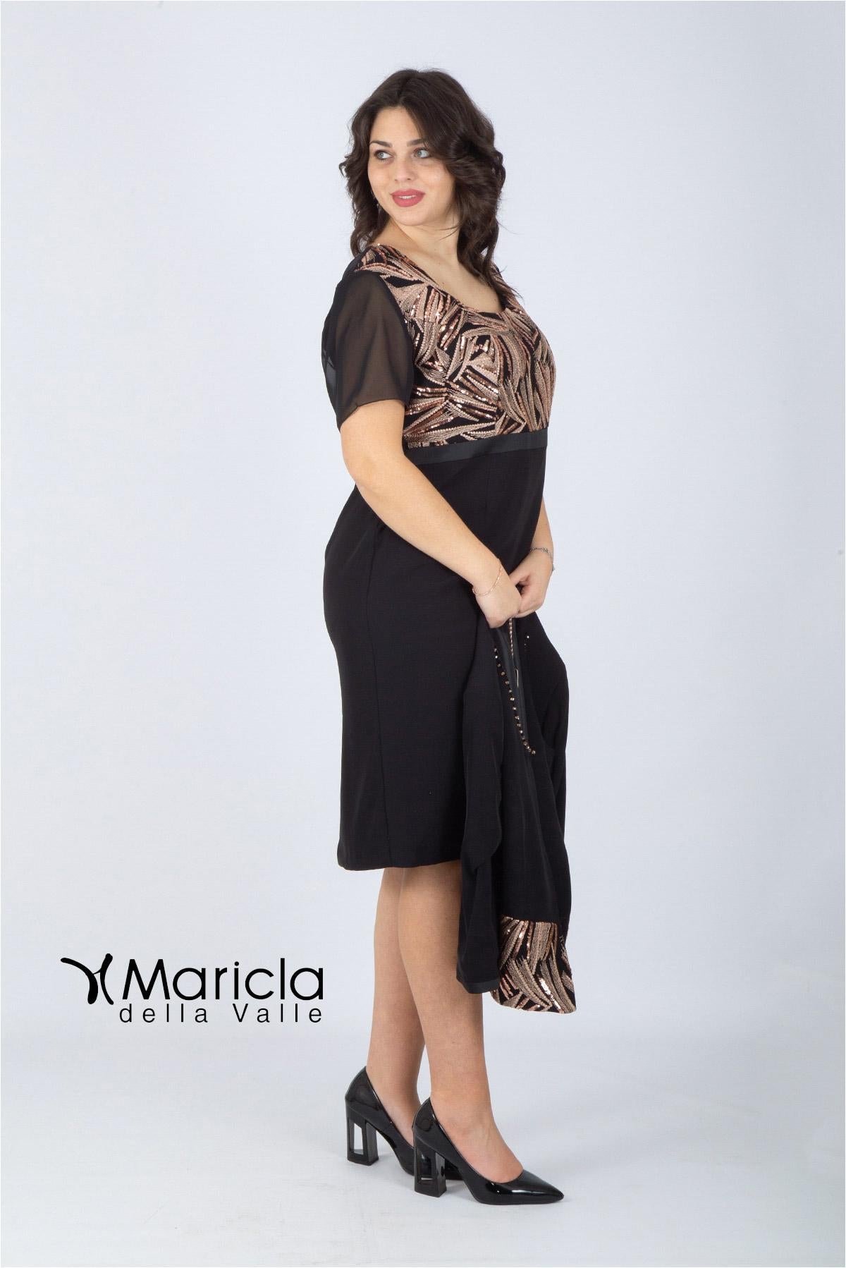 tubino+bolero PF410 NERO PAOLA FORTI 