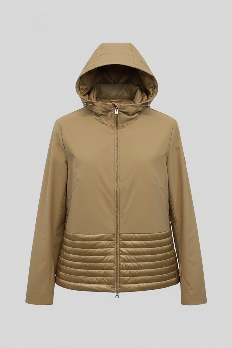 Giubbino tecnico trapuntato con cappuccio EC24110 BEIGE MARICLA 