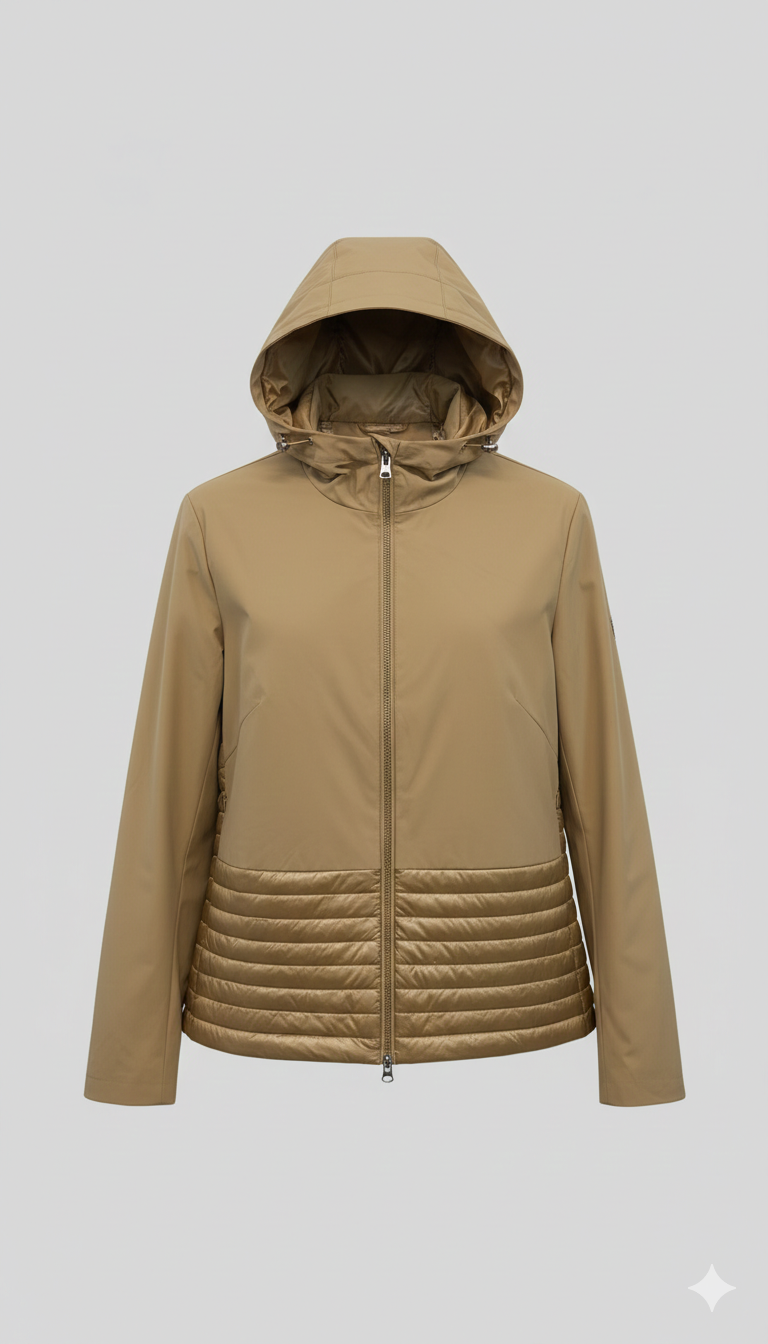 Giubbino tecnico trapuntato con cappuccio EC24110 BEIGE MARICLA 