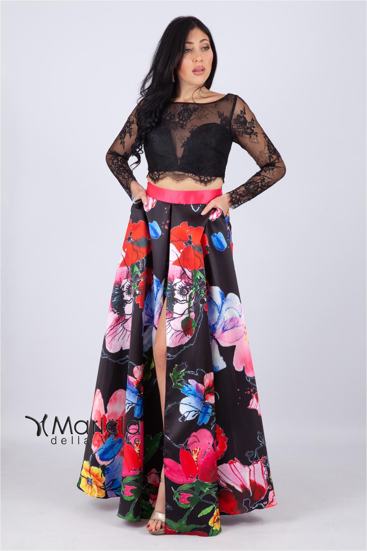 Gonnellone con corpetto in pizzo<BR/> JC34092 FANTASIA MARICLA ELEGANCE 