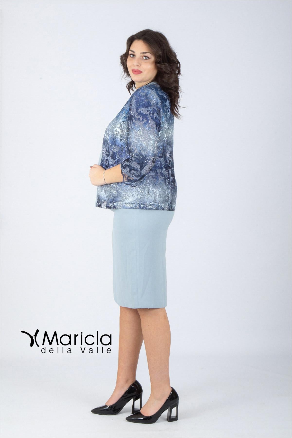 tubino con giacca sfumata GU705 INDACO MARICLA ELEGANCE 