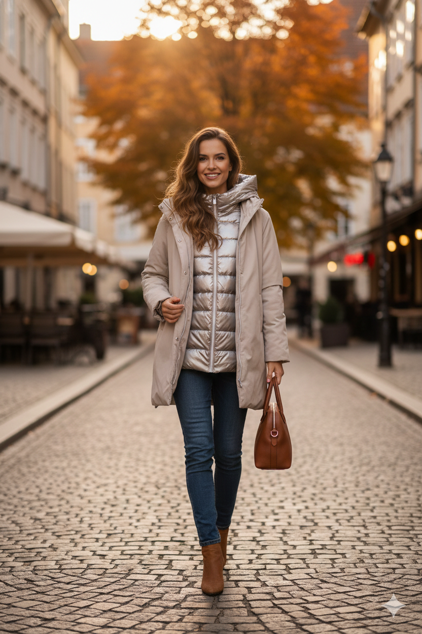 giaccone spalmato con trapunta LIN3407 PANNA LINDAS 