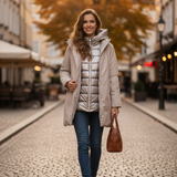 giaccone spalmato con trapunta LIN3407 PANNA LINDAS 