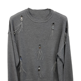 maglia con piume A26IMP90582 GRIGIO MARICLA 