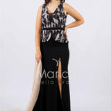 abito lungo con baschina PF316 NERO PAOLA FORTI 
