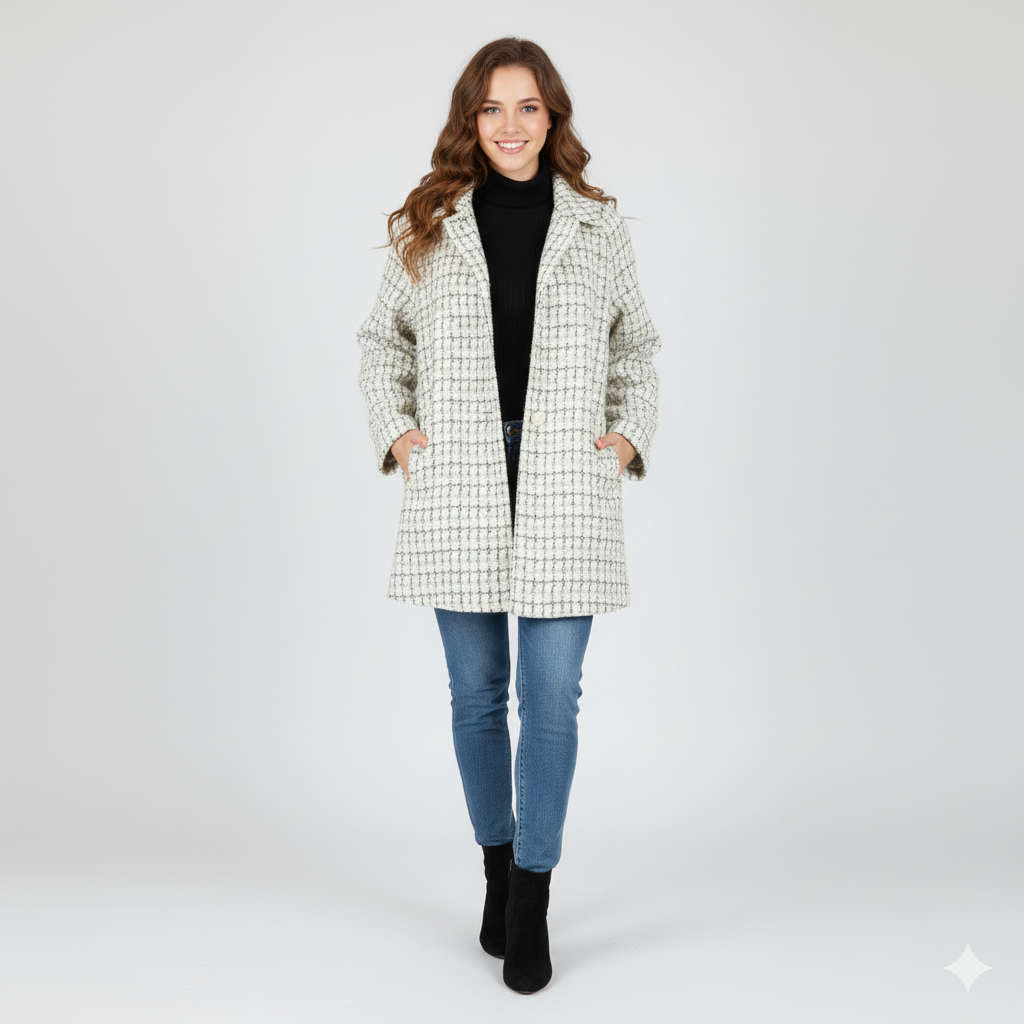 giaccone caban fantasia paiette FFMELIA BIANCO MARICLA 