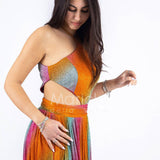 Abito Lungo glitterato LH702 FUXIA LUDOVICA HASSLER 