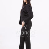 Tailleur con collo in paillettes ROMI3864 NERO MARICLA 