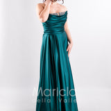 abito lungo con strass corpetto GC3958 VERDE GIGLI CERIMONIA 