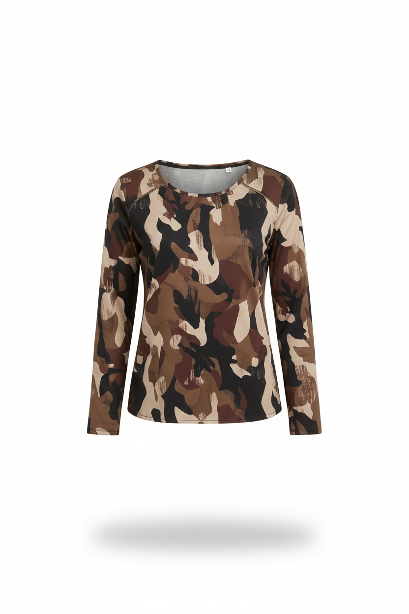 maglia fantasia con strass spalla DB10738 BEIGE MARICLA 