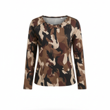 maglia fantasia con strass spalla DB10738 BEIGE MARICLA 