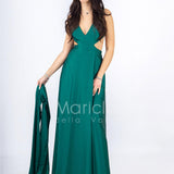 lungo scollato unito LH725 VERDE LUDOVICA HASSLER 