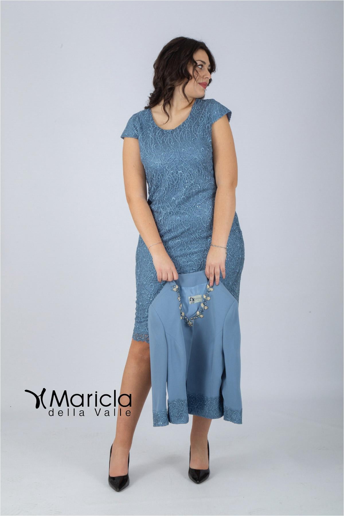 tubino pizzo con giacca GU570 POLVERE MARICLA ELEGANCE 