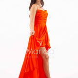 abito con spacco ANT7234 ARANCIO ANTILLE ELEGANCE 