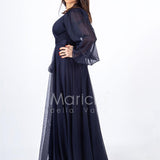 abito organza manica lunga JC34882 BLU MARICLA ELEGANCE 