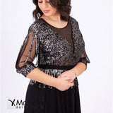 lungo con manica paiette JC34810 NERO MARICLA ELEGANCE 