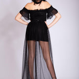 Gonnellone con pantaloncino e corpetto CRI33778 NERO MARICLA ELEGANCE 