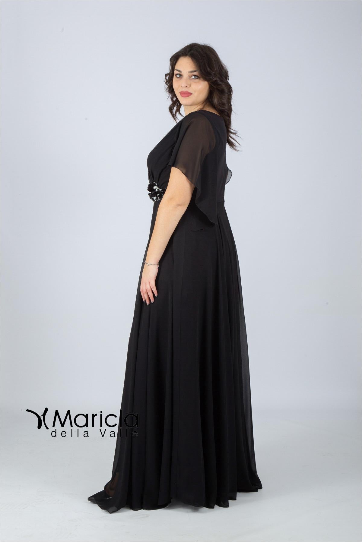 impero con fiore in vita PF216 NERO PAOLA FORTI 