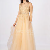 abito bambola toulle e strass FI6871 ORO MARICLA ELEGANCE 