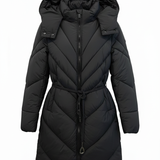 Giaccone Piumino Lungo Trapuntato con Cintura in Vita PH114 NERO PEGGY HO 