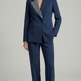 tailleur strass bavero ROMI4124 BLU MARICLA 