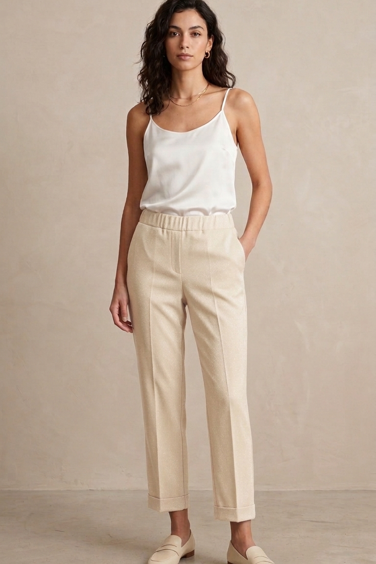 pantalone tweed GR2003PE BEIGE MARICLA 