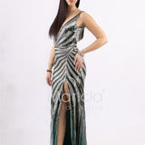 Abito a sirena in paiette FP883020 VERDE MARICLA ELEGANCE 