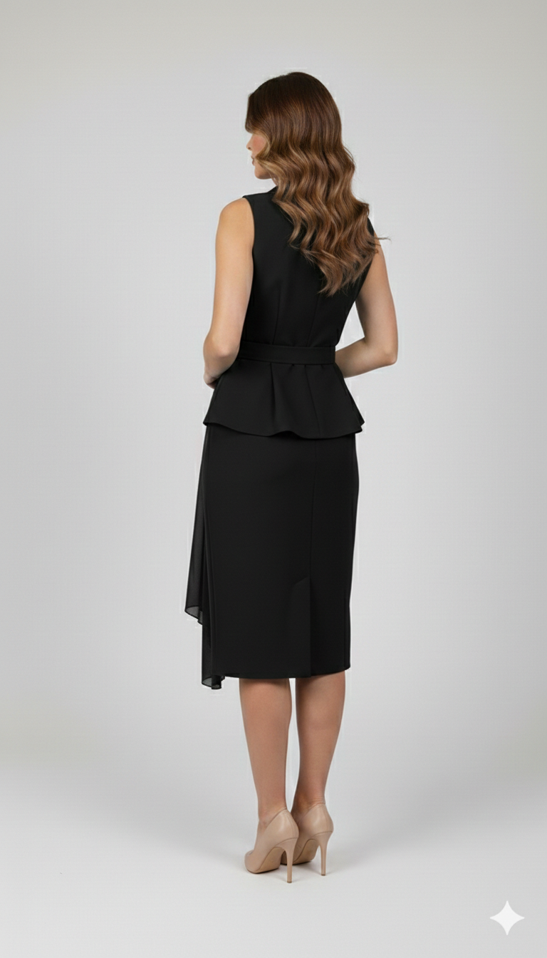 Abito Midi Sartoriale a Doppiopetto SH510AC NERO SHARON 