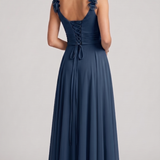 abito roselline ALC18 BLU MARICLA ELEGANCE 