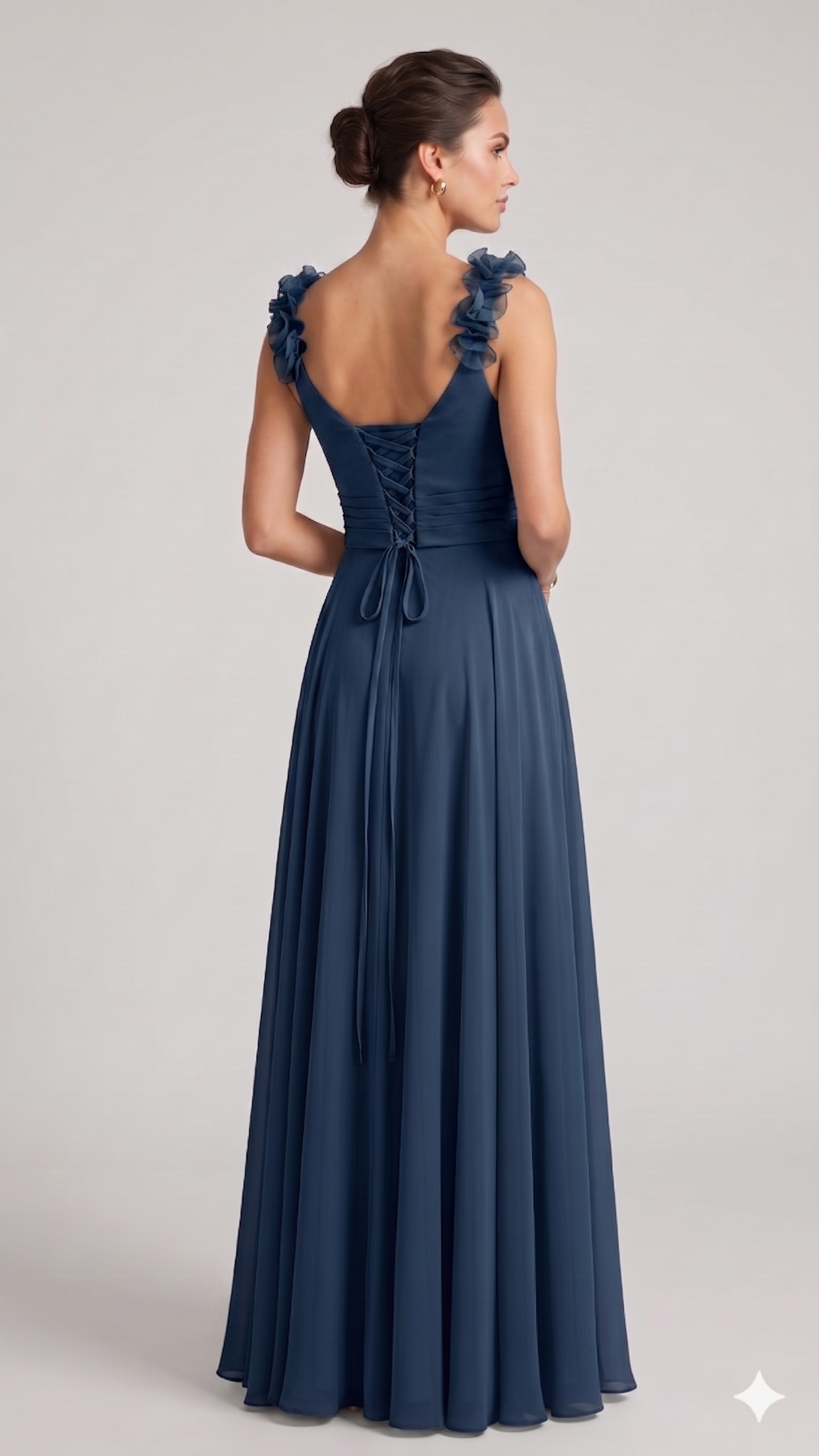 abito roselline ALC18 BLU MARICLA ELEGANCE 